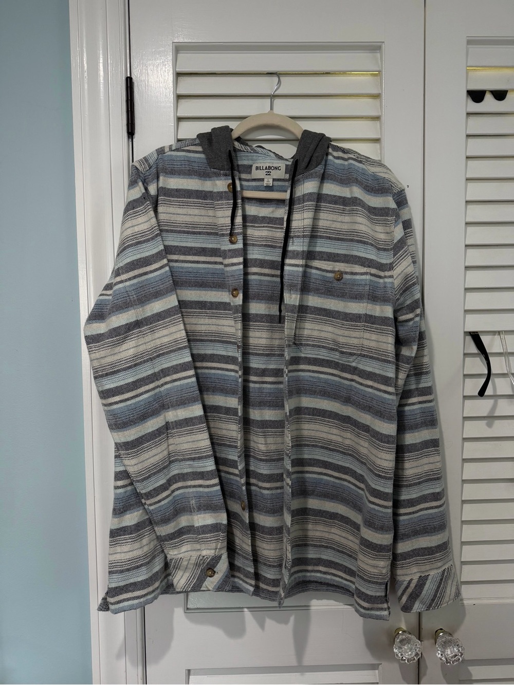 Billabong Striped Hooded Button-Up